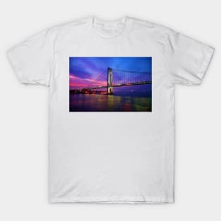 Verrazano Narrows Bridge Digital water color T-Shirt